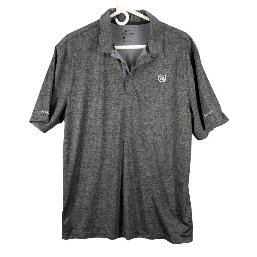 Nike Shirt Mens Large Gray Polo Golf Dri Fit Lightweight Preppy Office Outdoors
